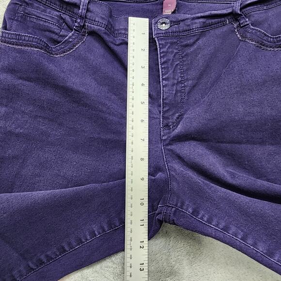 Gloria Vanderbilt Jeans Womens 14 Purple Cadence Ankle Grazer Mid Rise Crop - Picture 12 of 15